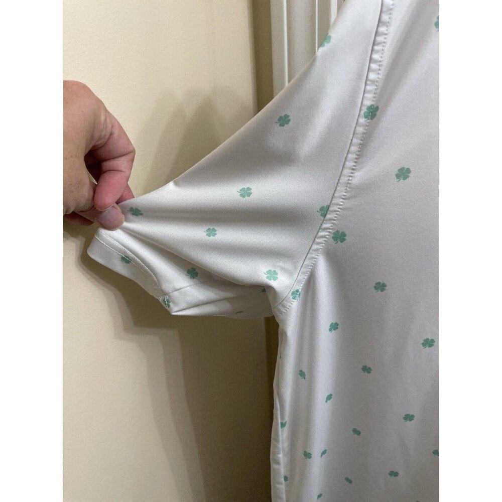 Straight Down Performance Golf Polo Shamrocks Print Men Size Small Duck Hunt - Picture 10 of 12